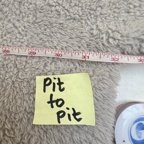 Natural Life Sherpa Fringed Trim Hooded Jacket One Size O/S Beige Fleece Boho - Picture 7 of 9